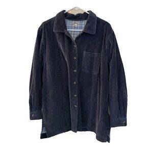 L.L. Bean Navy Corduroy Button Down Shirt
